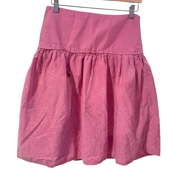 United Colors of Benetton Pink Eyelet short Skirt Size Medium - Picture 5 of 12